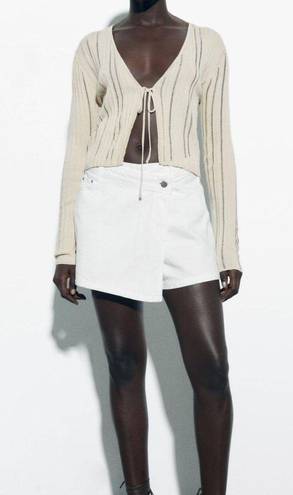 ZARA cream denim skirt cream