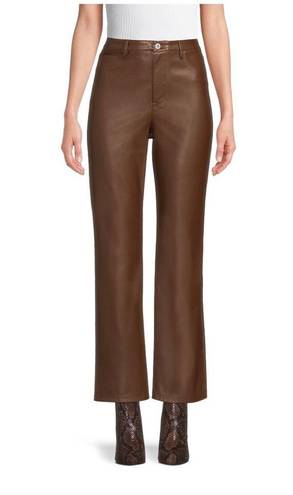 No Boundaries  Womens Faux Leather Pants Size 21 Juniors Brown Slight Stretch New