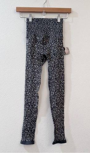 Free People Movement  Good Karma Leopard Print Leggings in Carbon NWT Size XS
