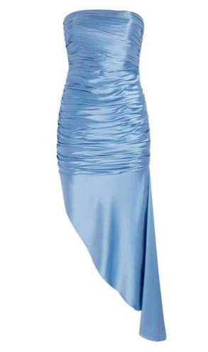 Cinq à Sept NEW NWT Cinq A Sept Eliza Strapless Asymmetrical Midi Dress In Deja Blue