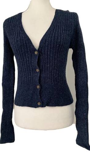 Aeropostale Fox Prince Navy Cropped Cardigan