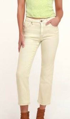 Lulus NWT  Janine Ivory High Waist Crop Jean