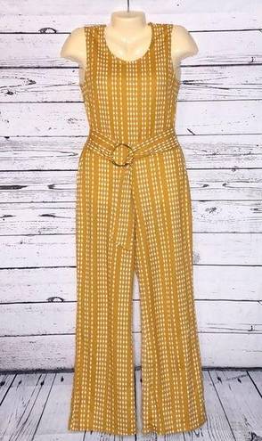 One Piece 205 Collins Size S Golden Yellow & White Geometric Print  Pant Jumpsuit