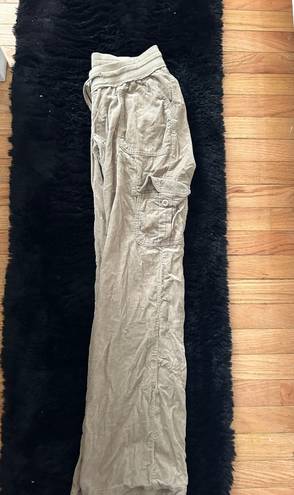 Tan velvet cargo pants