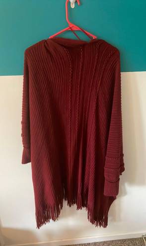 Apt. 9 Dark Red Fringe Cardigan