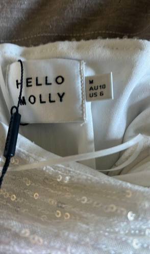 Hello Molly White Sequin Mini Dress