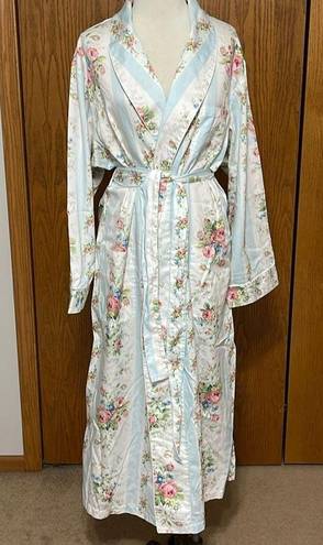 Lauren Ralph Lauren Light Blue/White Floral Tie Front Robe Size 3X