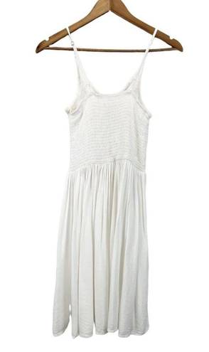 Boho Me NEW  Womens S Dress Gauzy Smocked White Sundress Feminine Flirty