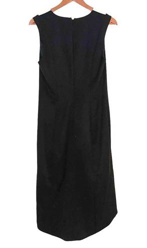 Black Halo  Black Abstract Hi-Low Hem Sleeveless Midi Dress