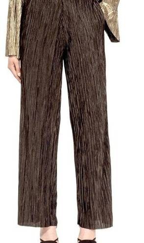 Coldwater Creek  Plisse Pull On Wide Leg Pants Black Gold Large