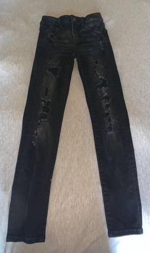 American Eagle Outfitters High Rise Skinny Jeans Black Size 00