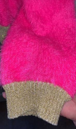 Juicy Couture Pink & Gold Fuzzy Sweater