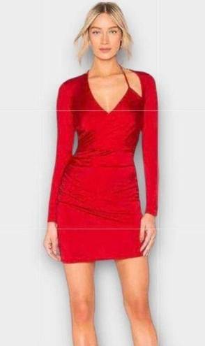 Michelle Mason  REVOLVE Red Long Sleeve Mini Bodycon Dress Size L