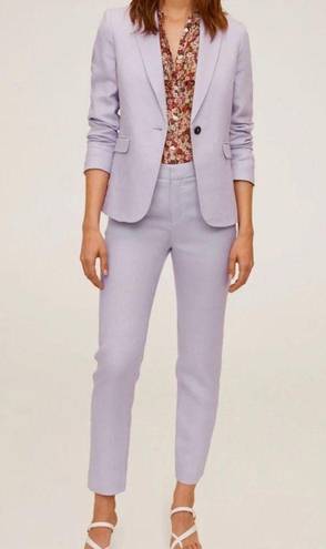 Mango ✨NEW✨  Blazer suit 100% linen Light Pastel Lilac Size 2