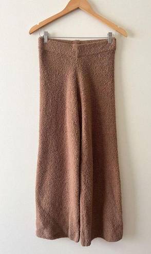 Stars Above Brown High Waisted Fuzzy Wide Leg Pants Size XS