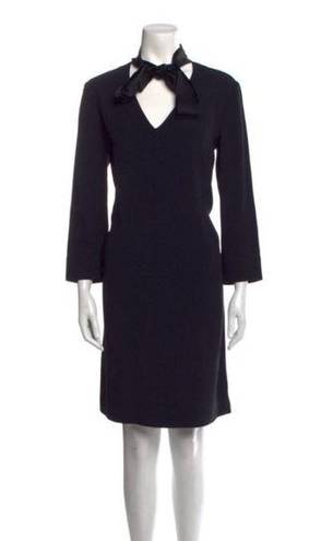 The Row  Tie Neck Black Shift Dress