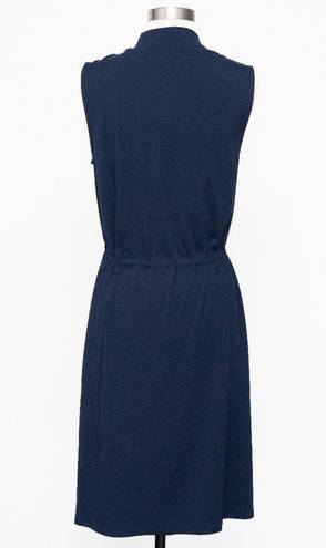 Eileen Fisher . Mock Neck Tie Waist Sleeveless Dress.