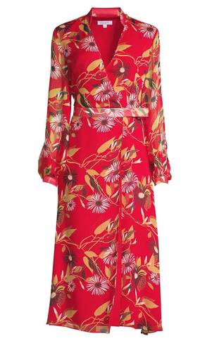 Equipment Andrese Floral Silk Wrap Dress