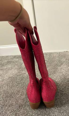 Bedazzled Pink Boots Size 10