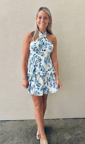 Blue And White Mini Dress Size M