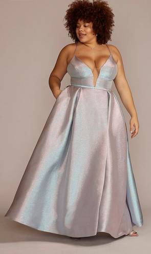 David s Bridal Plus Size Prom Dress Silver 150 58 Off Retail From Kaitlyn