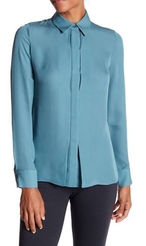 Vince Teal Silk Button Blouse