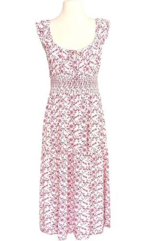 In Bloom  by Jonquil floral midi Nightgown nap dress cottage coquette pink medium