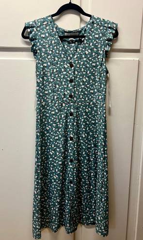 Monteau Green Floral Dress