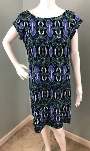 Sam Edelman NWT Women's  Cap Sleeve Illusion Panel Shift Dress Sz Large