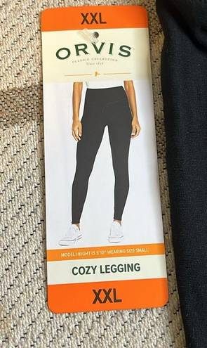 Orvis  cozy leggings fleece lined black high waisted leggings