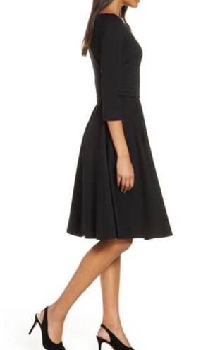 Harper  ROSE Pleated Fit & Flare Black Dress Size 8