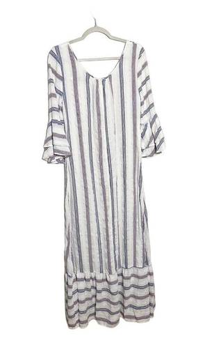 Christy Dawn  The Rowe Stripe Print Maxi Dress Size Medium / Large White