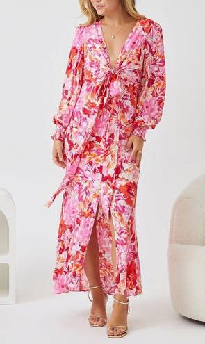 Krass&co NWT Esther &  Mallarey Floral Print Slit Leg Midi Dress Size 10