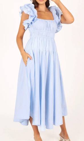 Petal and Pup Linda Midi Dress Blue Stripe