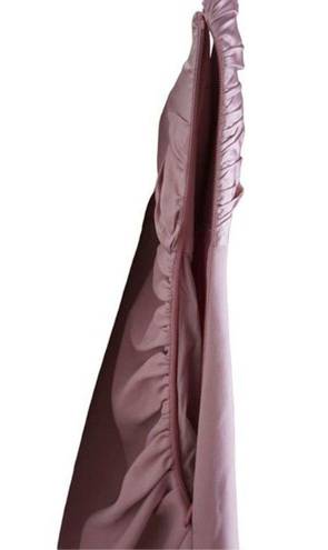 Cinq à Sept Cinq a Sept Trenton Silk Draped Slit One Shoulder Dress Size 10‎ Pink Sand