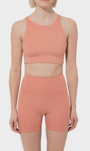 Girlfriend Collective Peach High Neck Cross Back Sports Bra