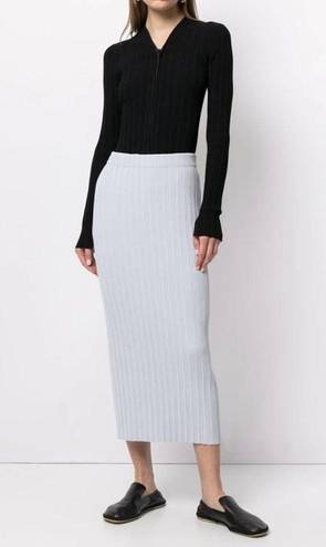 Proenza Schouler  Ribbed Knit Midi Skirt NWT Medium Light Blue