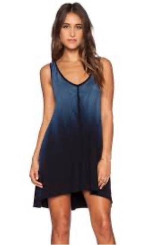 Feel the Piece  Terre Jacobs Shorty Hi-Low Hem Trapeze Dress Navy Ombre Dip Dye