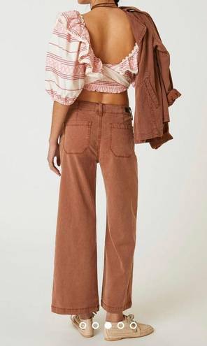 Anthropologie Paige Carly High-Rise Cropped Wide-Leg Jeans 32 NWT 