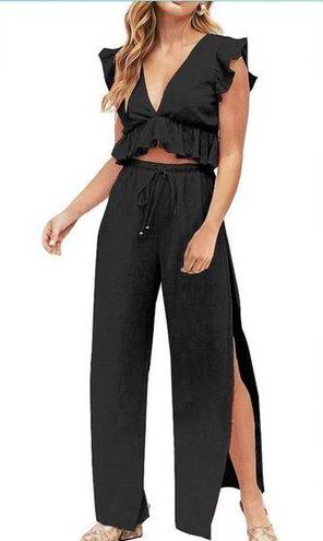 2 Pieces Outfits Jumpsuits Sz.XL Black