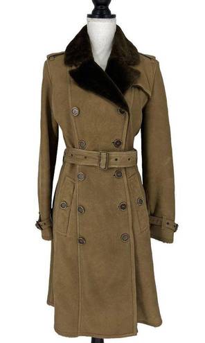 Burberry  Suede Lambskin Shearling Lined Trench Coat