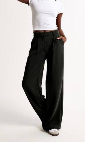 Abercrombie & Fitch Abercrombie A&F Harper Tailored Premium Crepe Black Wide Leg Trouser Pant 30/10