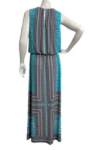 London Times  Collection Sleeveless Maxi Dress Women’s size 10 Blue Black Cruise