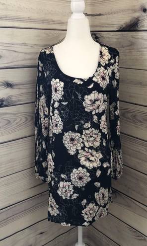 Charlotte Russe Floral Navy Cutout Sleeve Dress