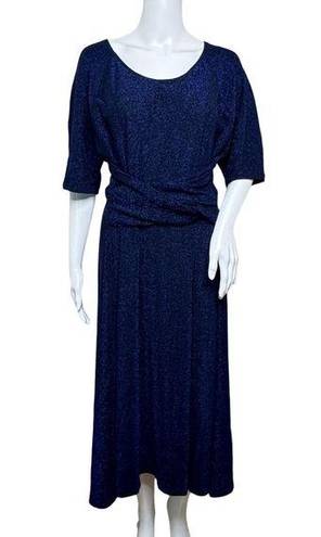 infinity David Ferron Dress Womens Blue Glitter  Dress Shimmer Formal Party