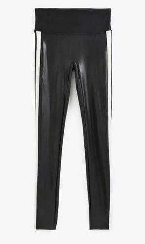 Spanx ® Faux Leather Stripe Black Leggings