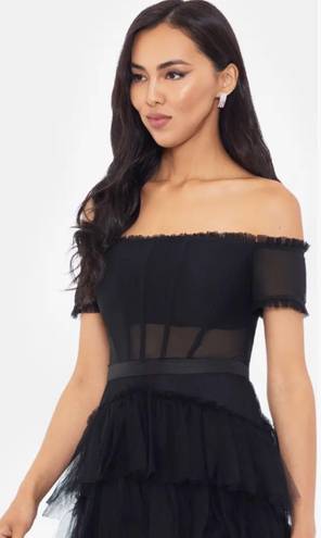 Betsy and Adam Corset Tulle Off the Shoulder Mini Dress- NEVER WORN!