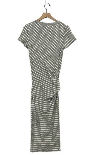 James Perse  Striped Tucked Maxi Dress - Gray/White - 1 (Small)