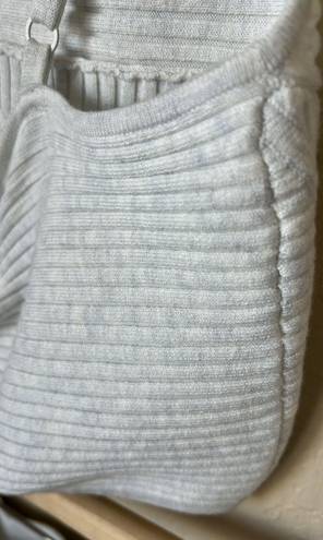 Aerie White Grey Ribbed Sweater Skirt Set NWT