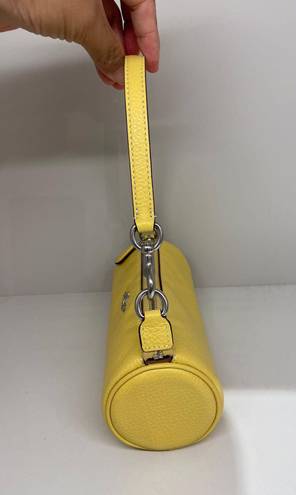 Coach Silver/Retro Yellow Nolita Barrel Bag Pebble Leather #CP 474